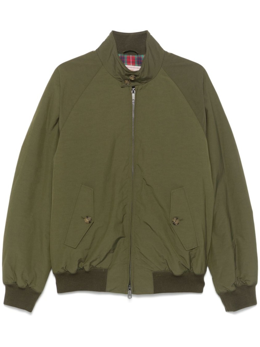 Shop Baracuta Olive Green Logo Jacket