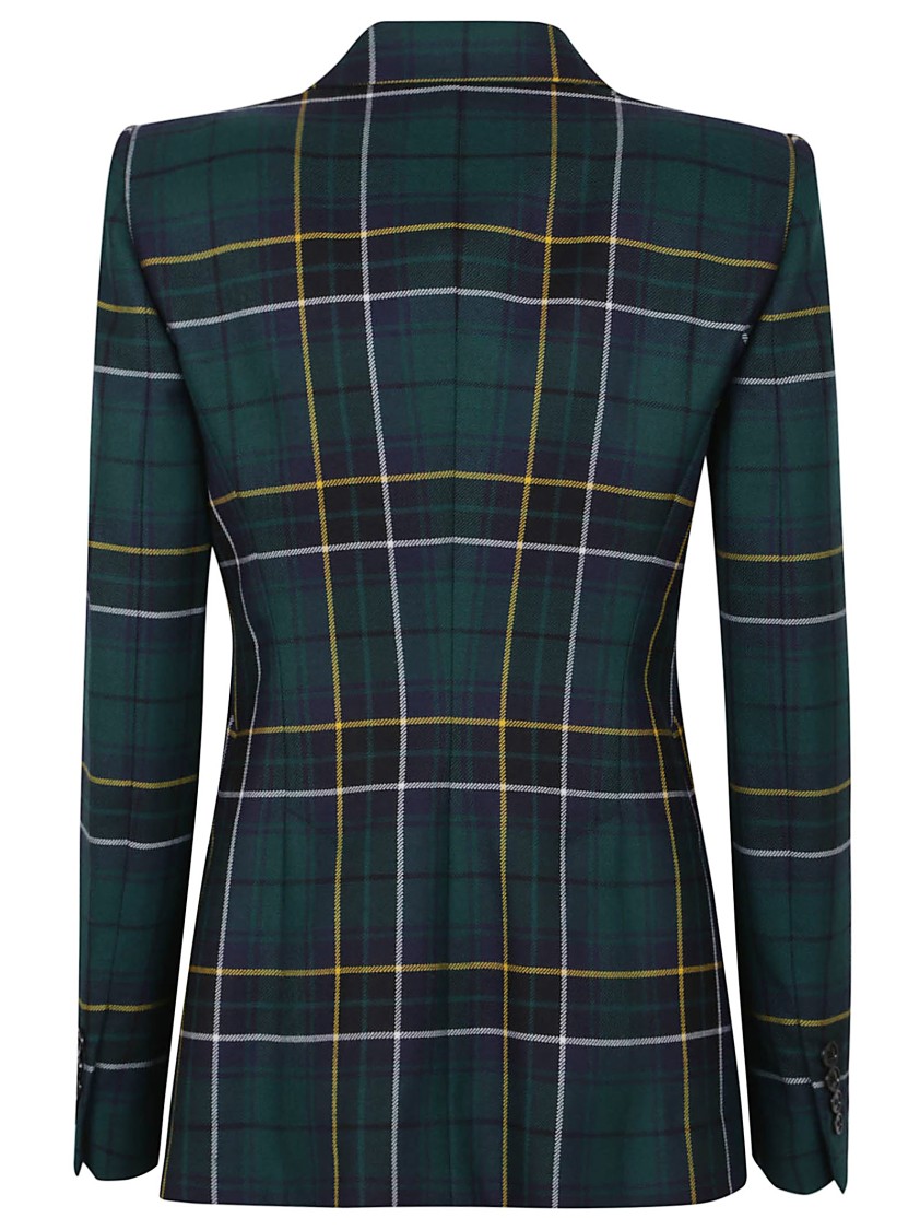 Alexander Mcqueen Single-breasted Wool Tartan Jacket With Peak Lapels In Multi