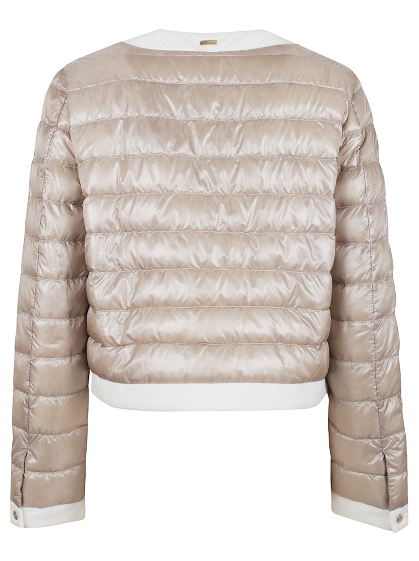 Herno Quilted Jacket With Contrast Trim And Long Sleeves
