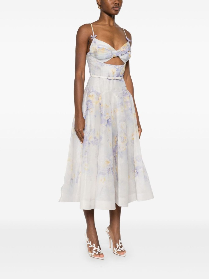 Zimmermann `crush` Twist Front Midi Dress