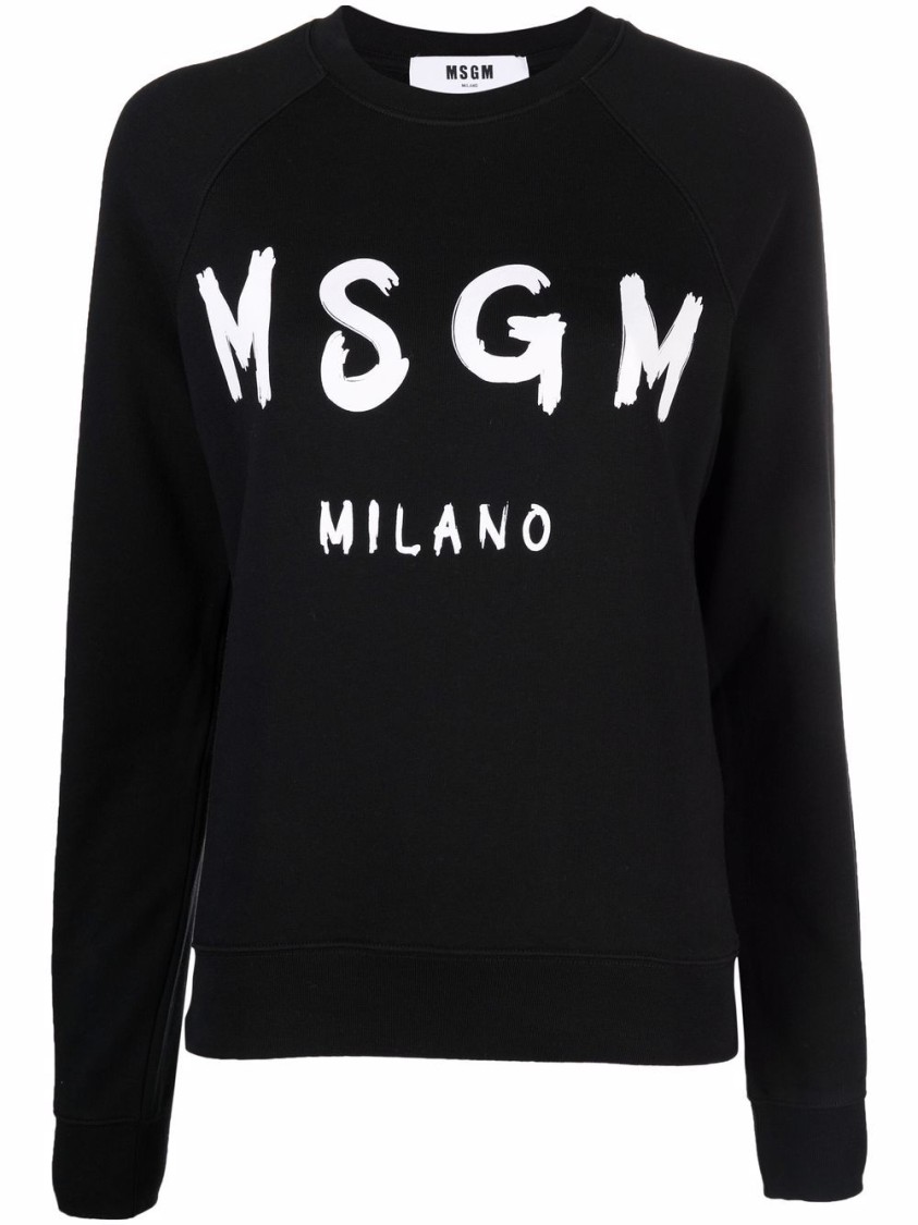Msgm Relaxed-fit Sweatshirt With Raglan Sleeves In Black