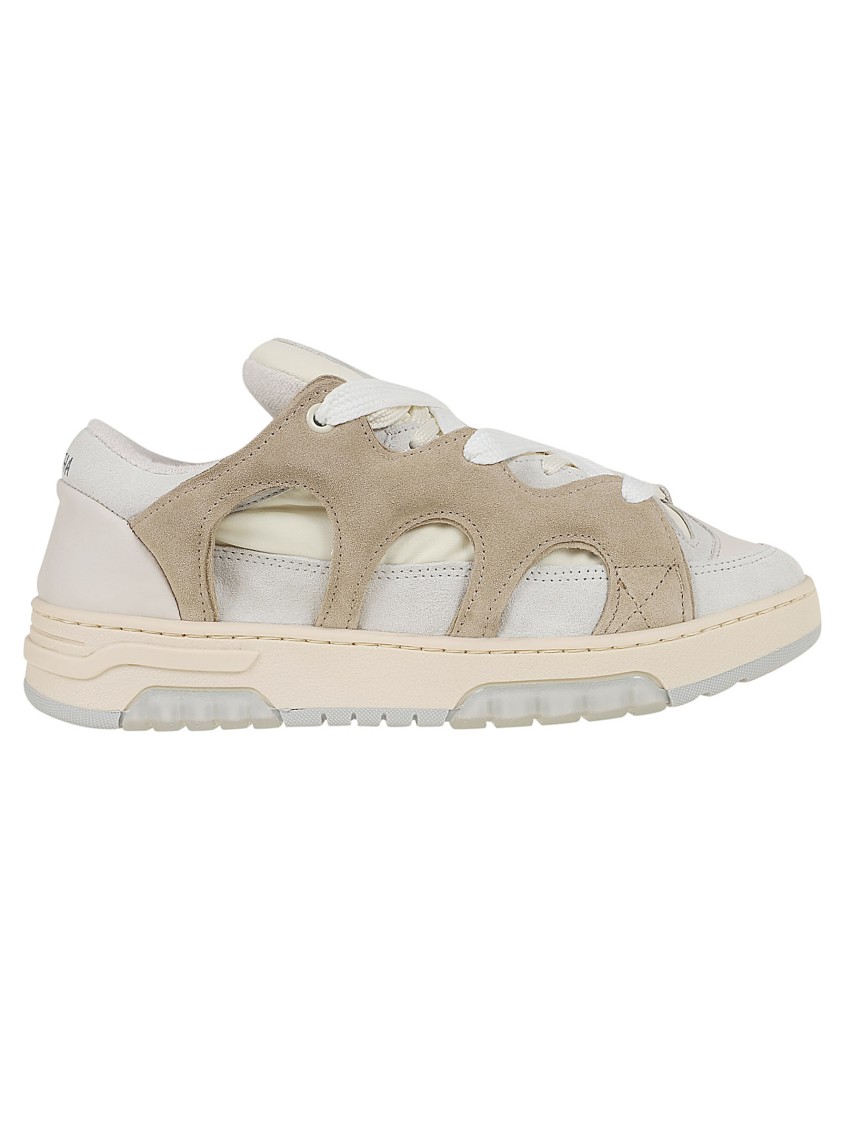 SANTHA SANTHA MESH AND SUEDE SNEAKERS