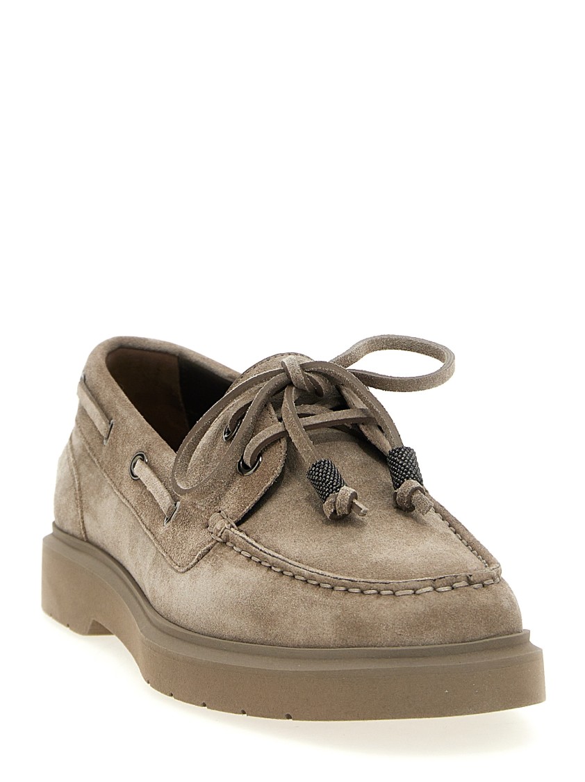 Brunello Cucinelli Suede Loafers With Jewel Detail