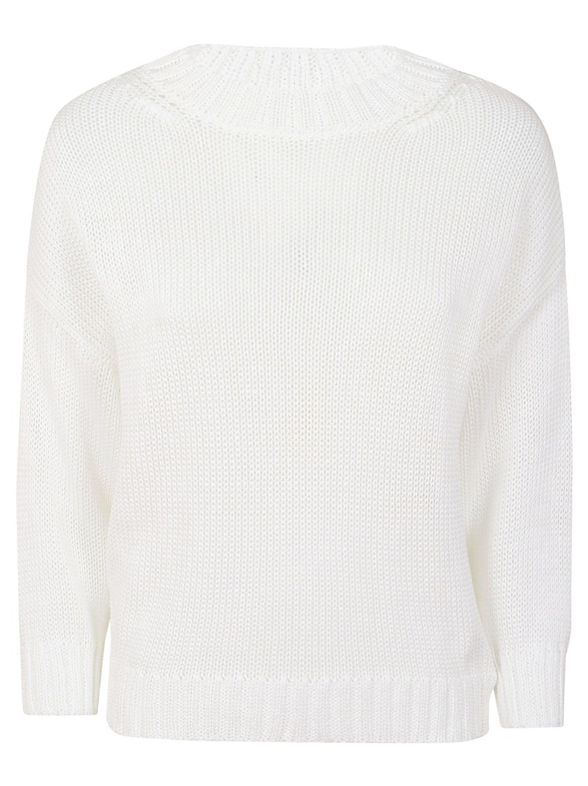 Zanone Textured Knit Sweater With Relaxed Fit In White
