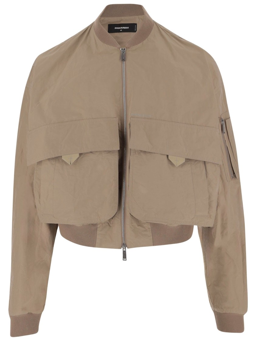 Shop Dsquared2 Technical Fabric Jacket In Neutrals