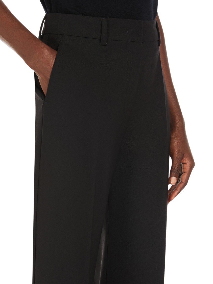 Max Mara Long Wide-leg Trousers With Tailored Fit And Side Pockets In Black