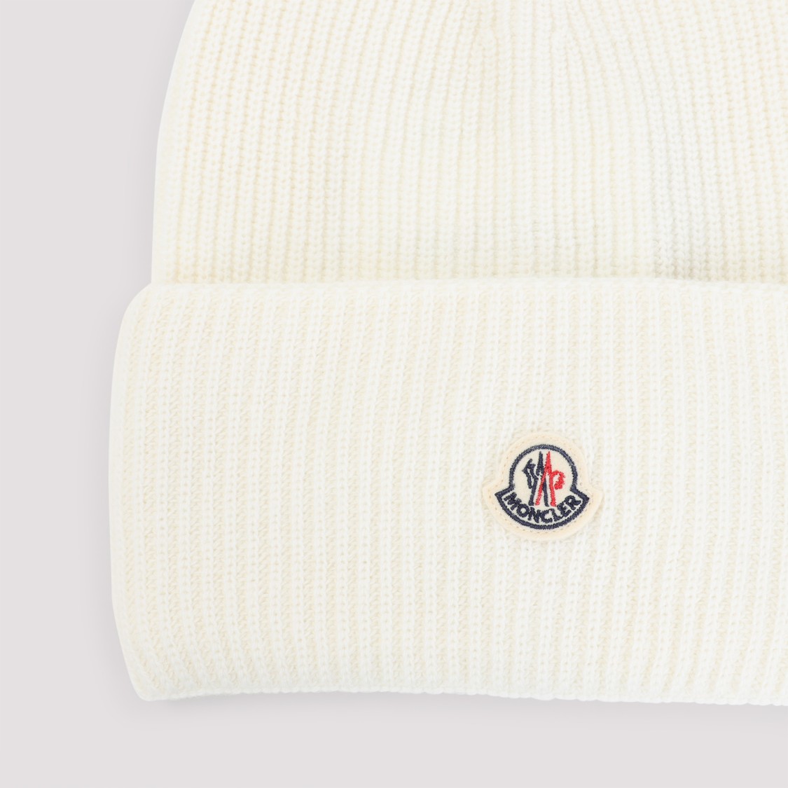 Moncler White Virgin Wool Hat In Neutral