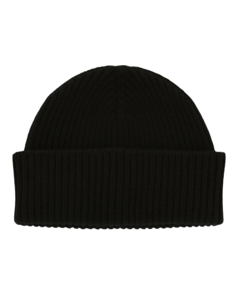 Givenchy Ribbed Wool-blend Beanie With High-polish Monogram Accent In Black