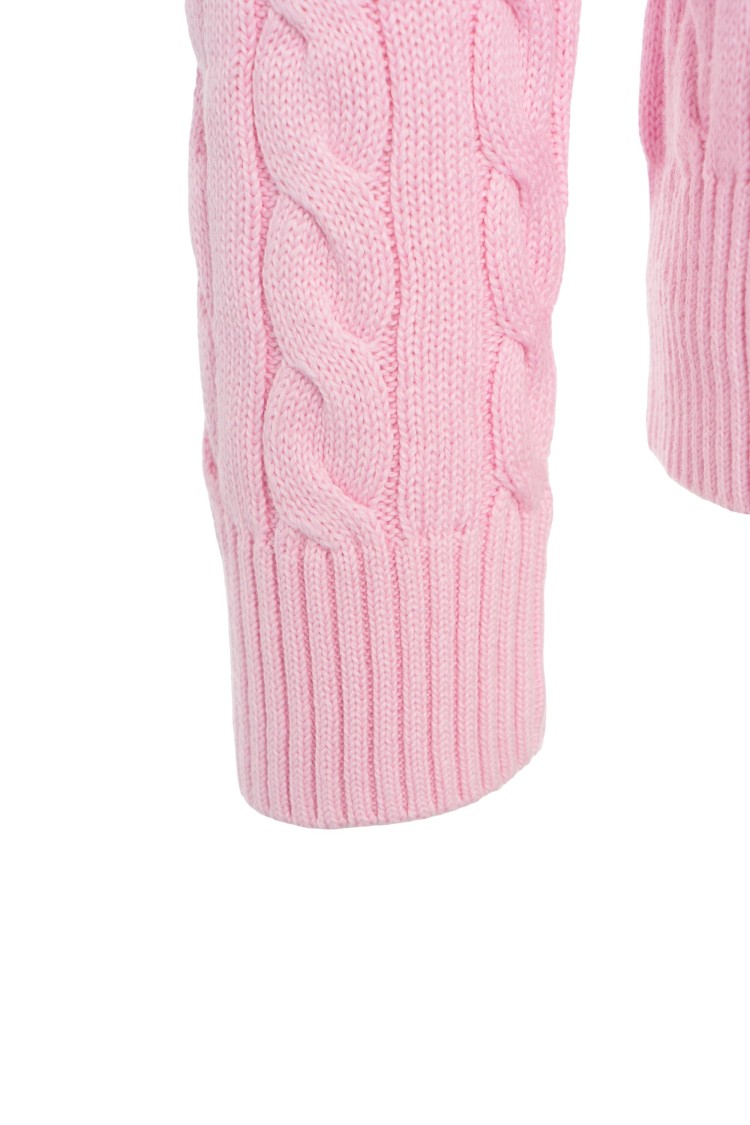 Shop Polo Ralph Lauren Textured Cable Knit Sweater With Logo Embroidery