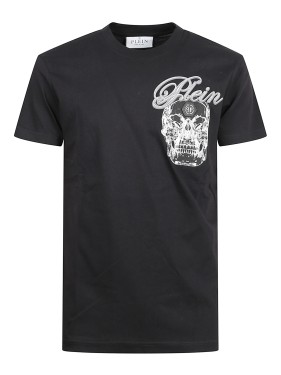 Philipp Plein Classic Black Cotton T-Shirt With Signature Philipp Plein Classic Black Cotton T-Shirt With Signature