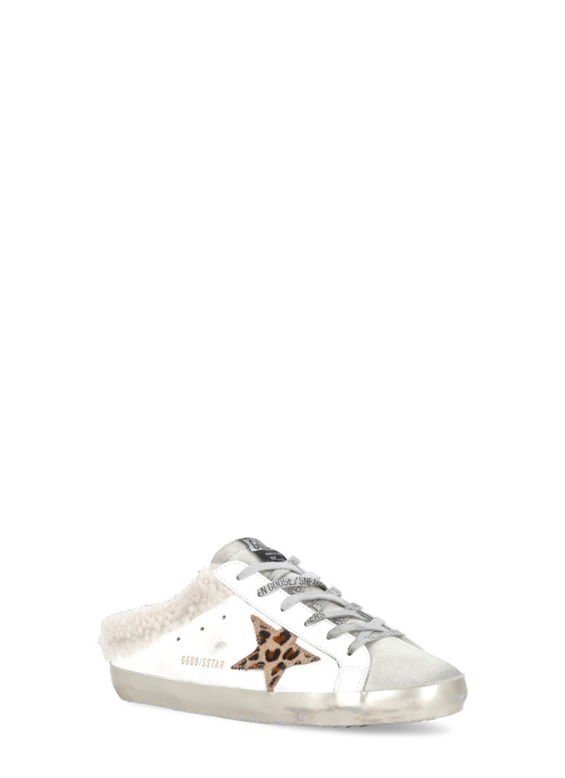Golden Goose Superstar Sabot 81811 Leather And Shearling Trainers In White