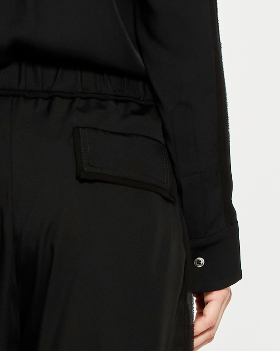 Serena Bute Satin Stripe Serena Trouser - Black In Black