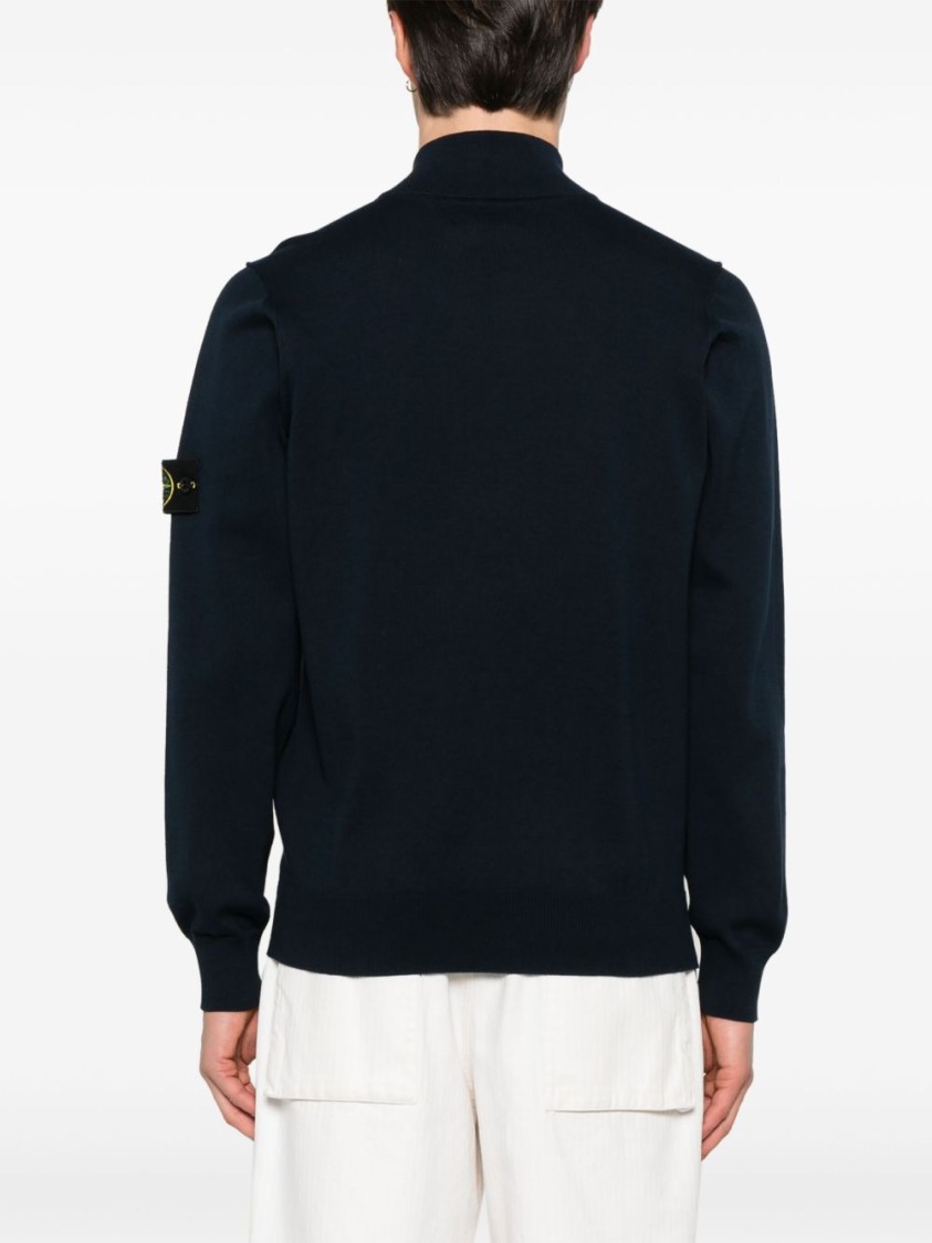 Stone Island Men's Ls Polo T-shirt In Blue