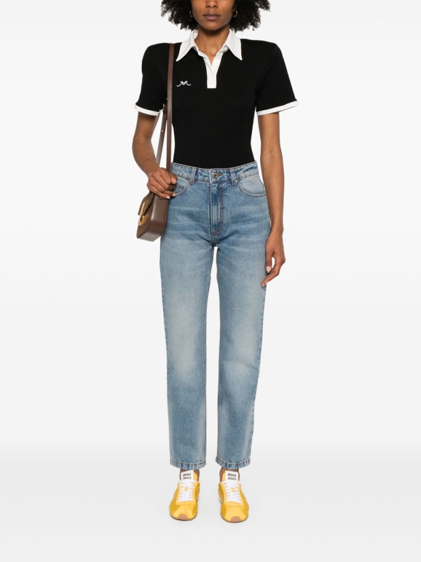 Shop Ami Alexandre Mattiussi Ami Imperial Blue Cotton Patch Jeans