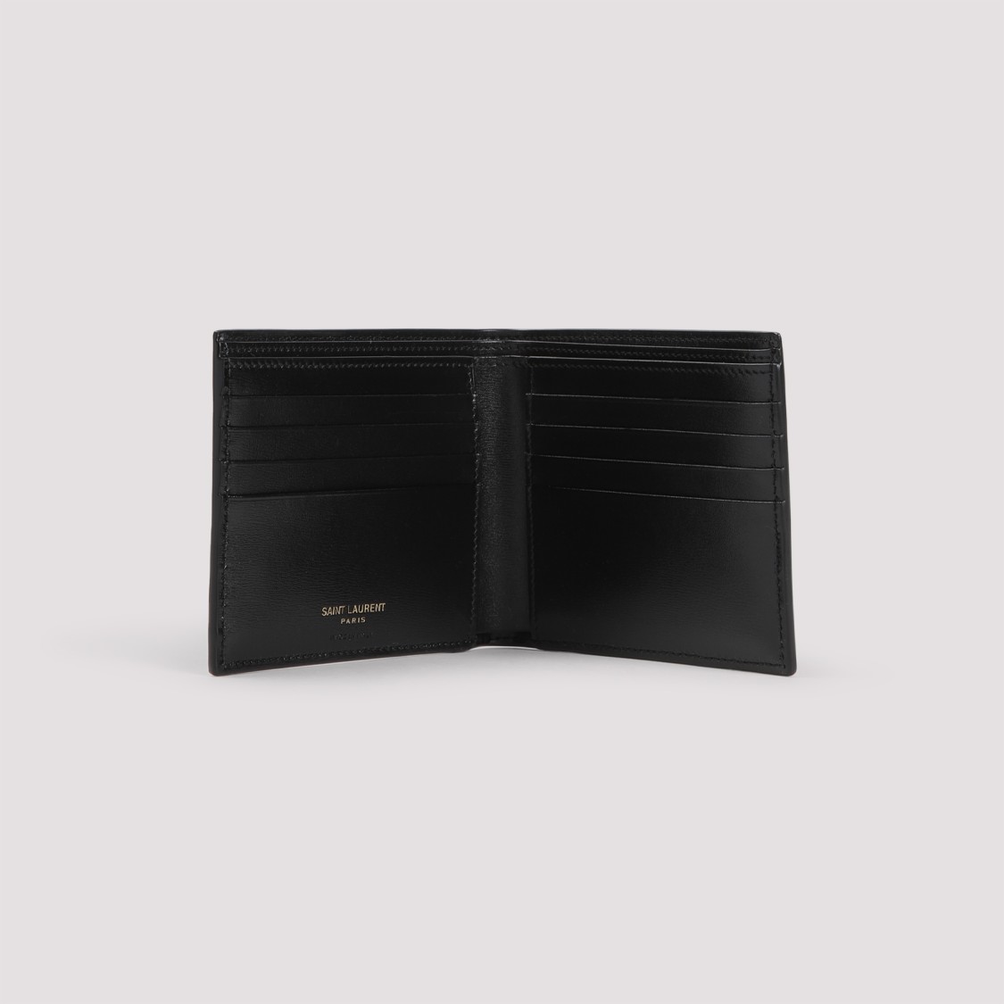 SAINT LAURENT SAINT LAURENT BLACK BRUSHED LEATHER WALLET
