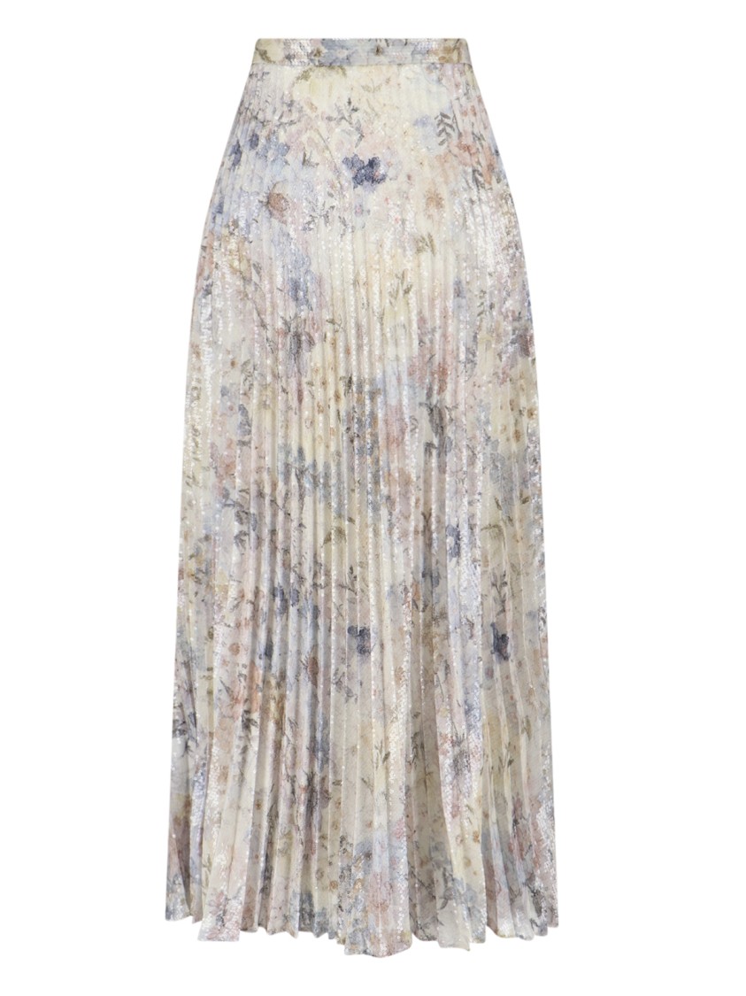 Golden Goose Maxi Pleated Skirt In Multi
