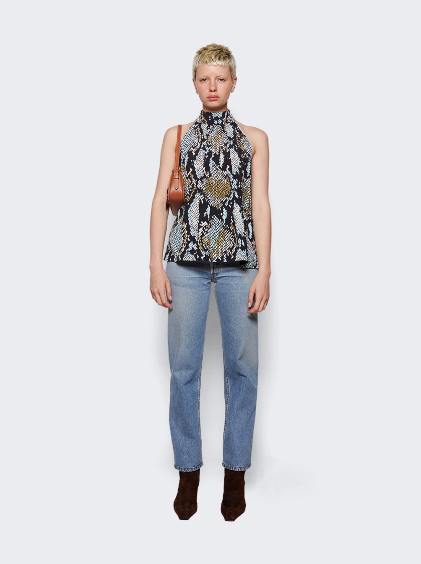 Shop Proenza Schouler Printed Snake Crepe De Chine Top