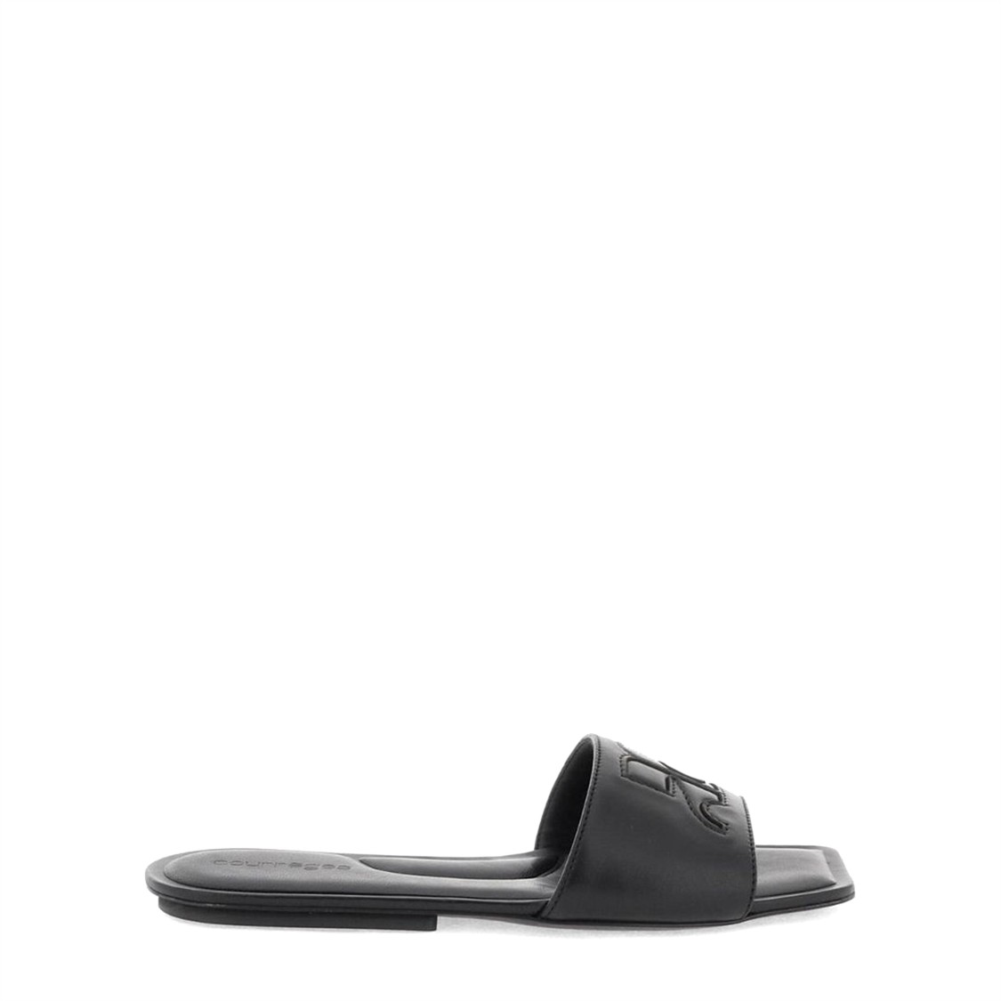 Shop Courrèges Heritage Shadow Denim Slides