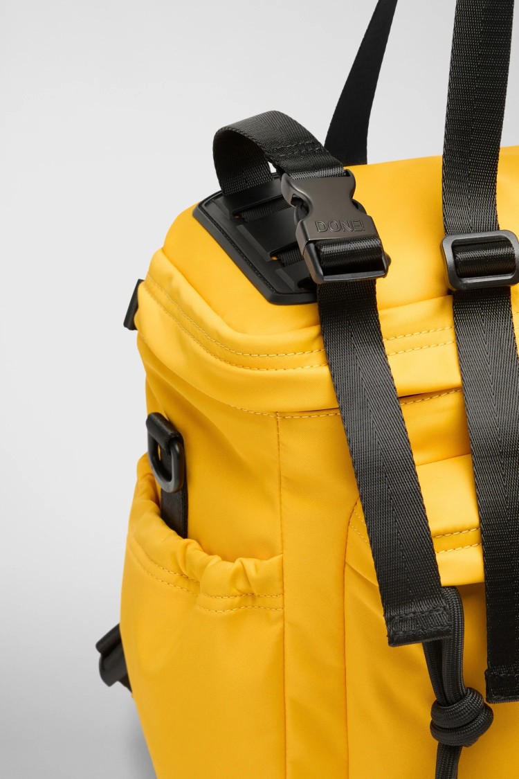 Done Spacious Yellow Backpack With Adjustable Straps
