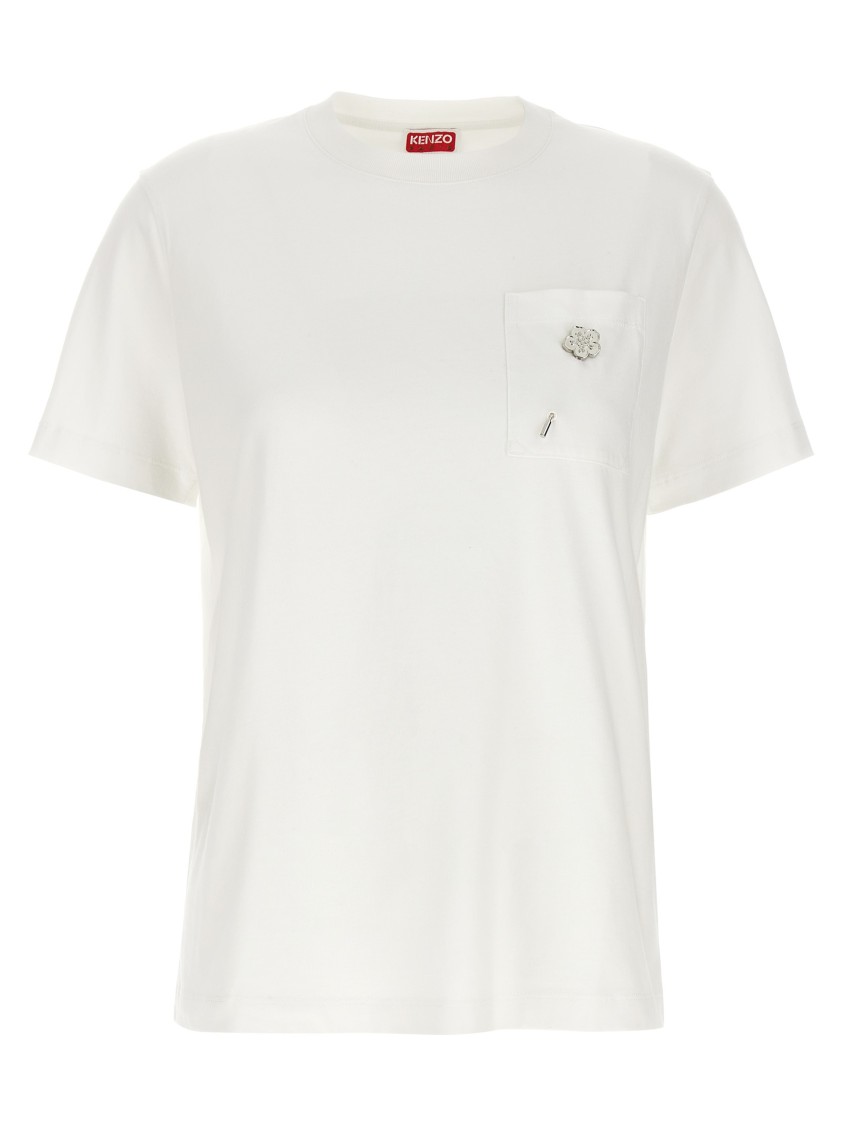 Kenzo Cotton T-shirt With Removable Brooch