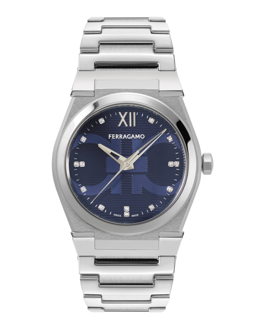 Ferragamo Vega Holiday Capsule Diamond Watch In Metallic