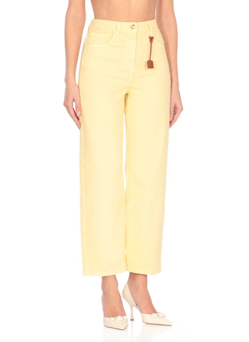 Elisabetta Franchi Straight Cut Cotton Jeans With Belt Loops In Multi