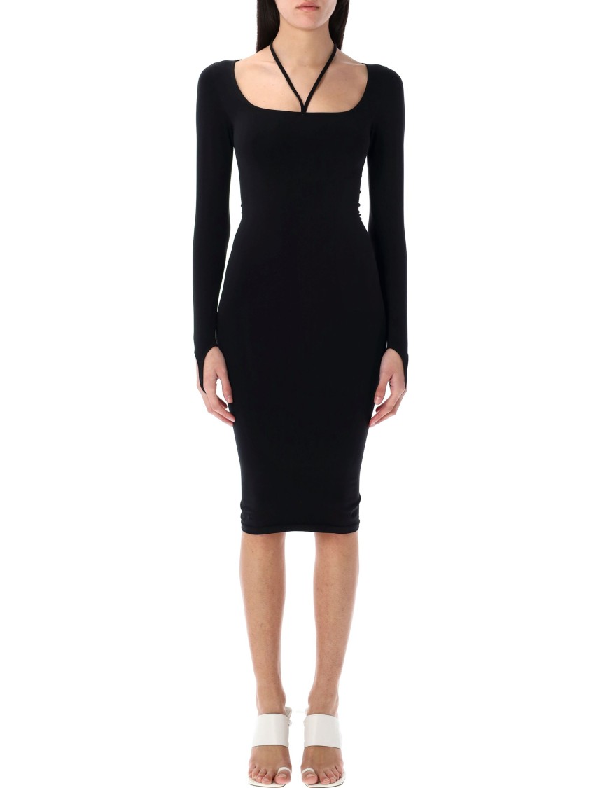 Andreädamo Andreādamo Sculpting Jersey Midi Dress In Black
