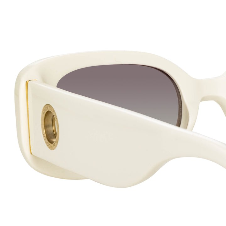 Linda Farrow Lola Rectangular Sunglasses In In White