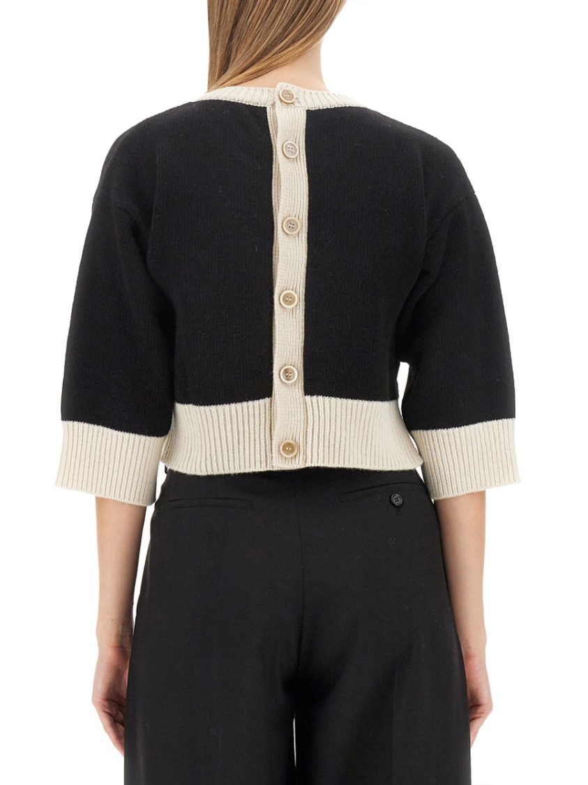 Marni Cropped Jersey With Bold Logo In Multi