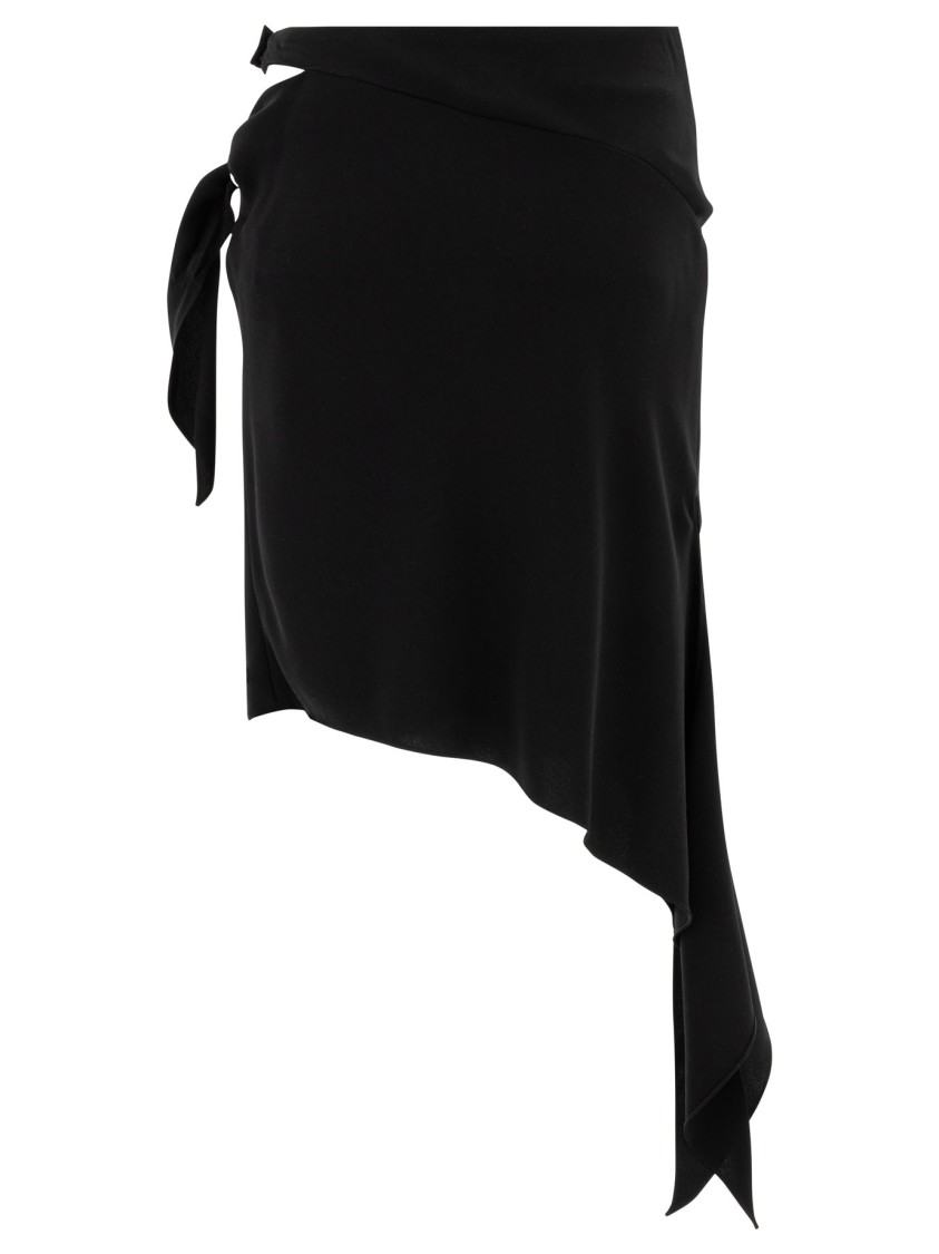 Courrèges Asymmetrical Midi Skirt In Black