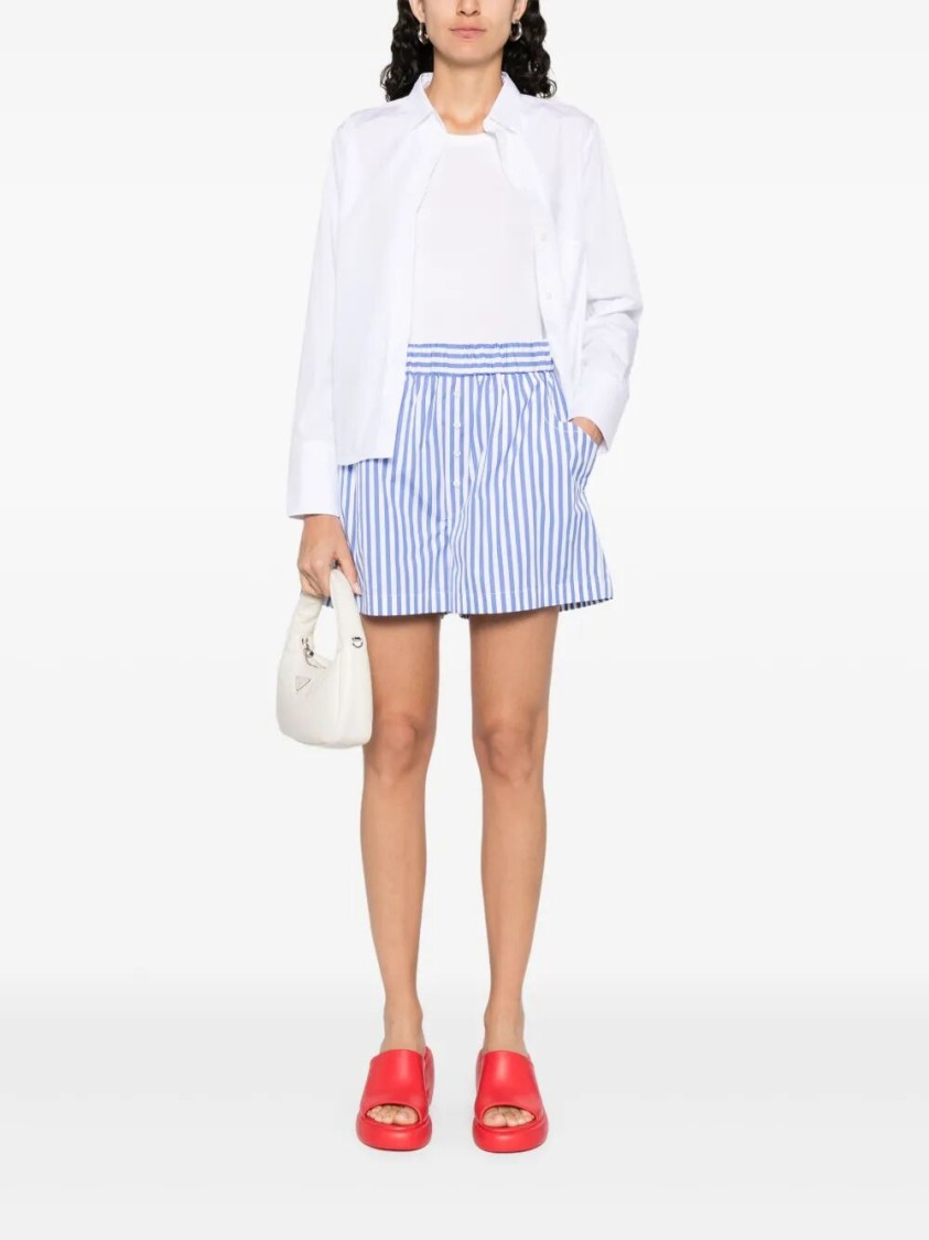 Cuantico Vertical Stripe Shorts With Elastic Waistband In Multi