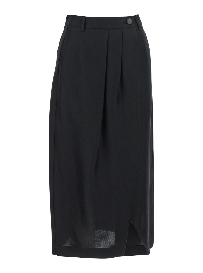 TELA TELA NILLA' BLACK SKIRT WITH PENCES ON THE FRONT