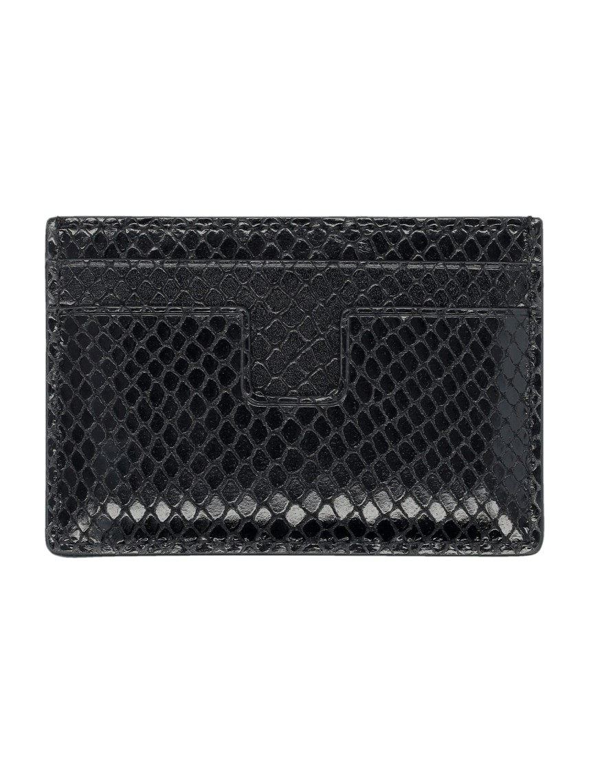 Tom Ford T-line Leather Cardholder In Black