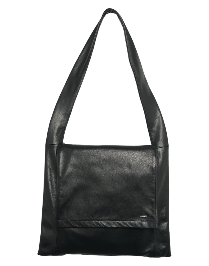 Our Legacy Slim Black Shoulder Bag In Black