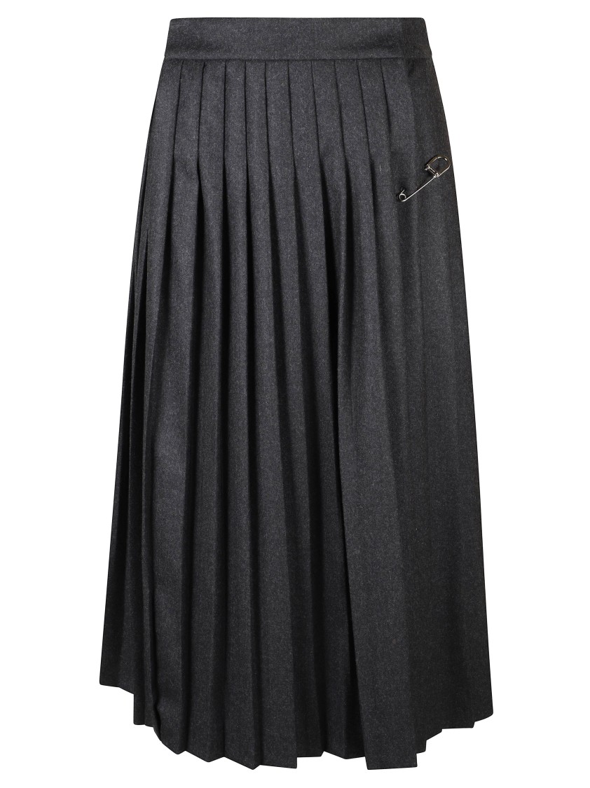 Prada Pleated High-waisted Skirt In Black