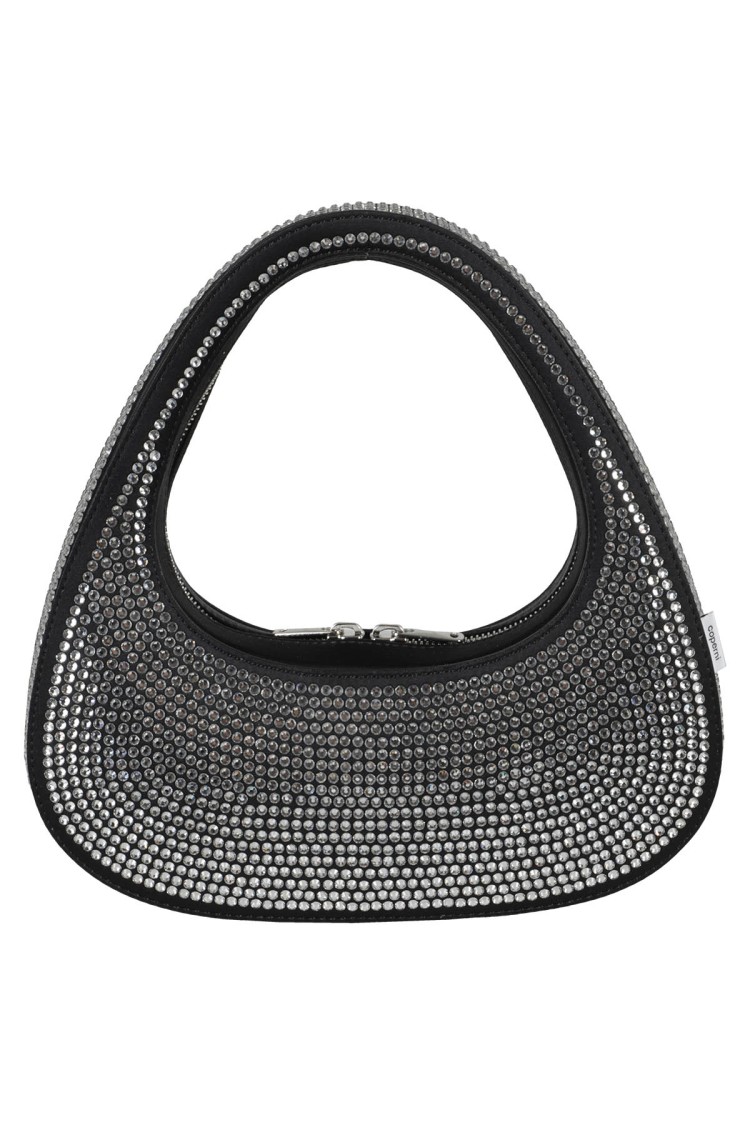 Coperni Crystal-embellished Baguette Swipe Bag In Black