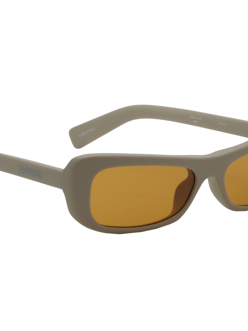 LINDA FARROW X JACQUEMUS LINDA FARROW X JACQUEMUS ANGULAR CAPRI SUNGLASSES WITH YELLOW LENSES AND UV PROTECTION