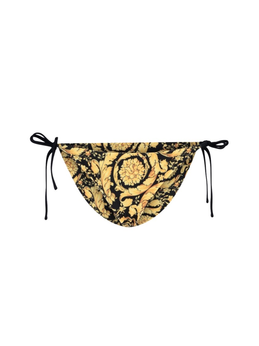 Versace Baroque Print Bikini Bottom In Multicolor