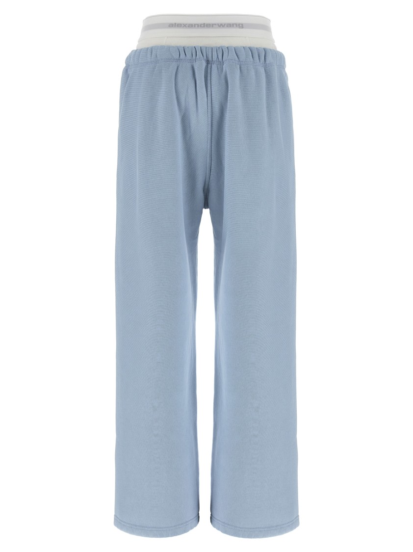 Alexander Wang T T By Alexander Wang 'wide Leg W/ Logo Elastic Exposed Brief' Joggers