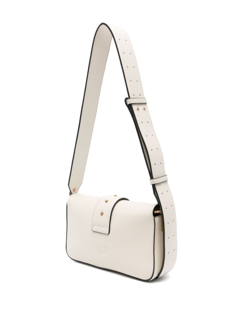 Pinko Soft White Leather Shoulder Bag