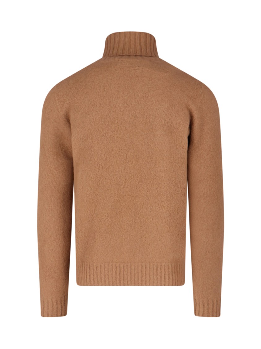 Drumohr Crewneck Ribbed Sweater Long Sleeves In Brown