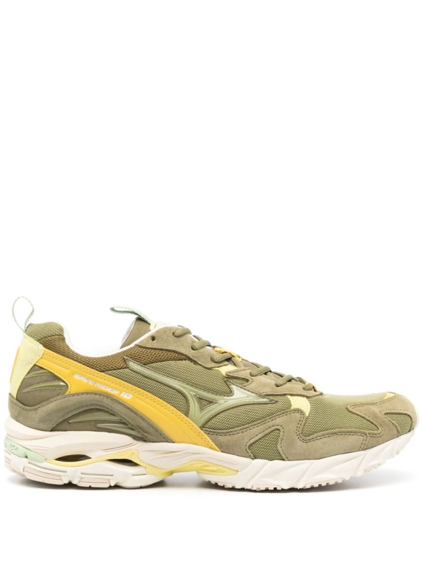 Mizuno Low Top Sneakers With Branded Heel Counter In Neutral