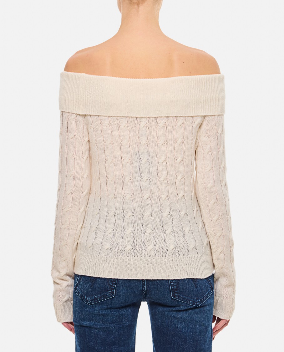 Shop Polo Ralph Lauren Ralph Lauren Collection Off Shoulder Knit In Neutrals