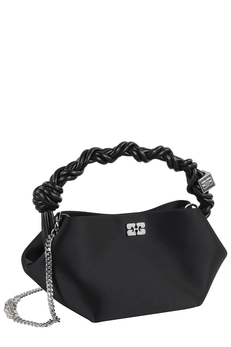 Ganni Bou Bag Mini Soir Satin In Black