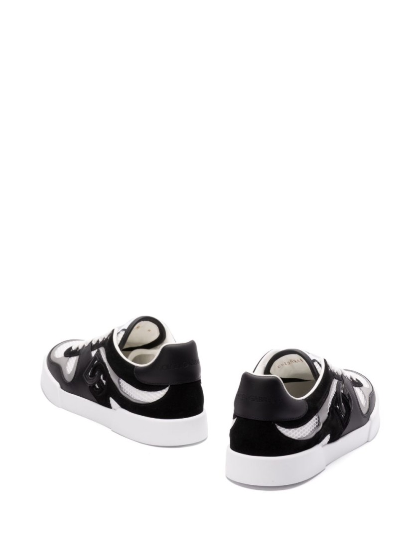 Dolce & Gabbana Round Head Low-cut Sneakers In Black