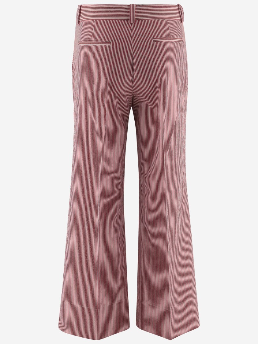 Shop Ql2 Cotton Blend Pants With Striped Pattern In Pink
