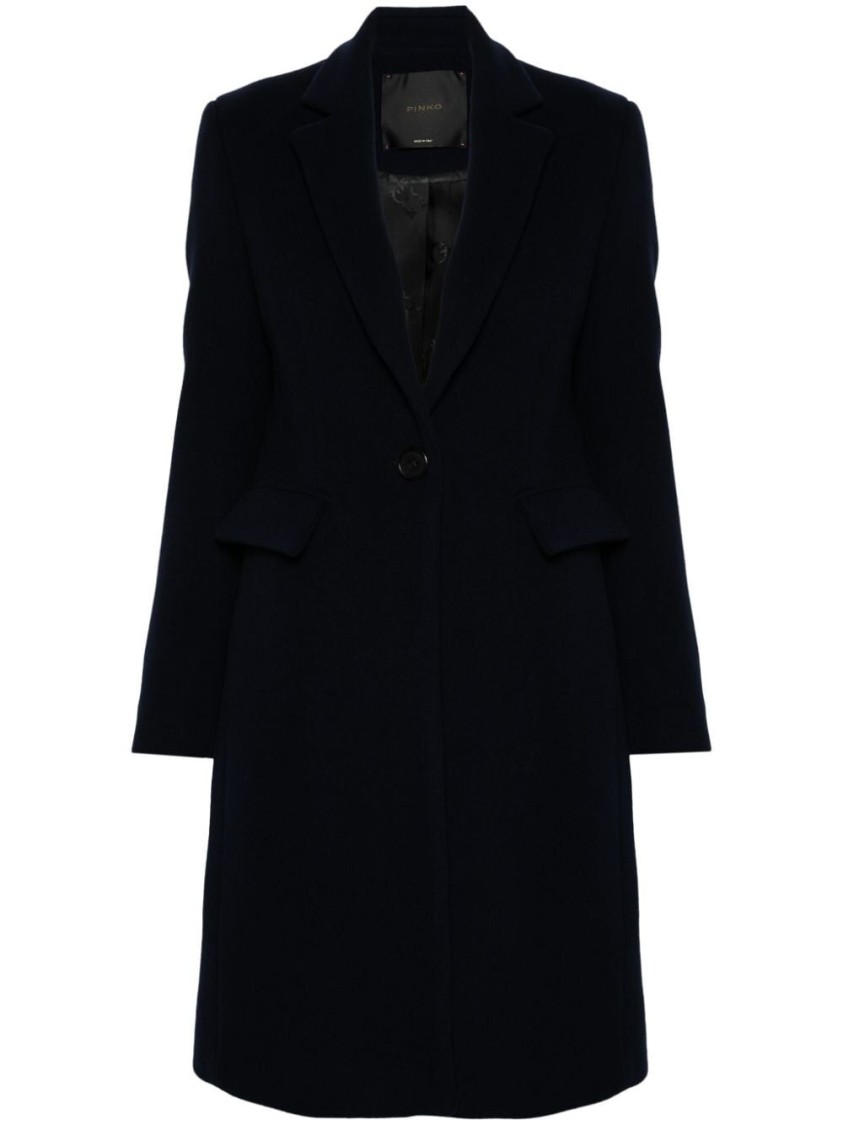 Pinko Single-breasted Coat In Black