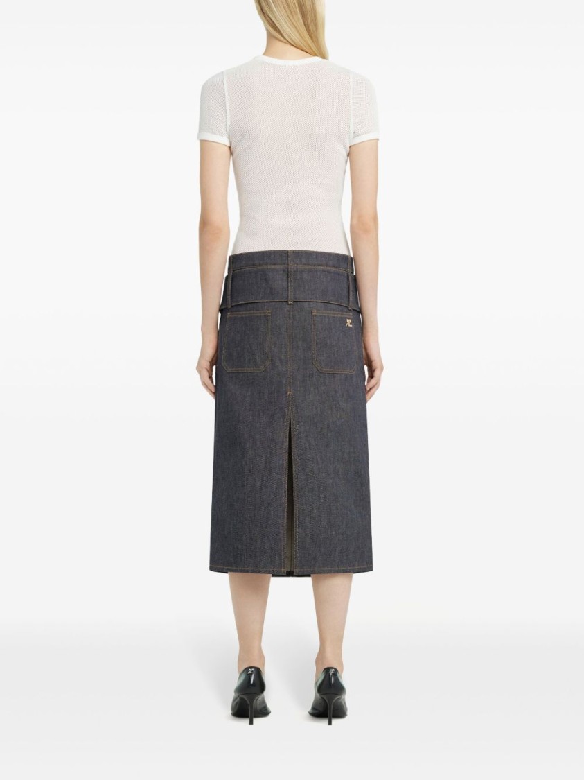 Shop Courrèges Textured Fabric T-shirt In White