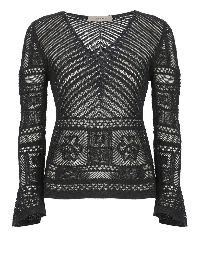 D Exterior D. Exterior Black Cotton Sweater