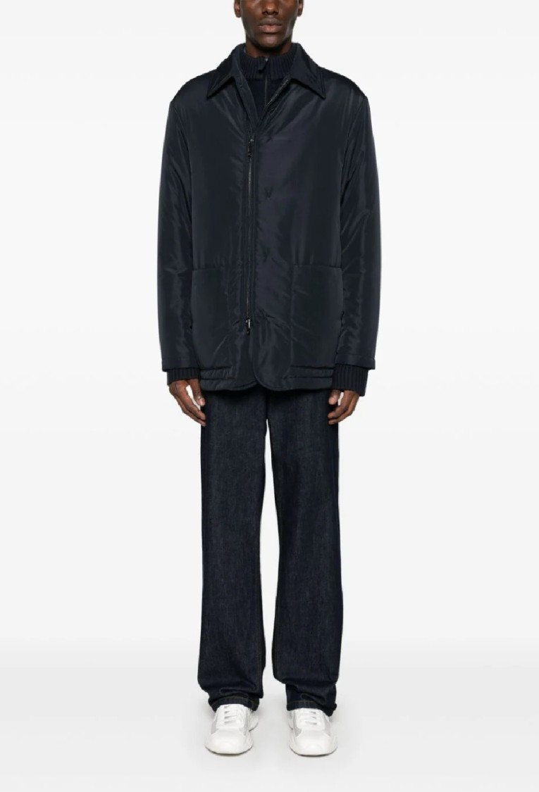 Emporio Armani Luxurious Overcoat With Elegant Design And Warmth In Black